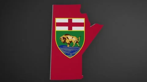 Manitoba - Canada Province Border Map Intro Stock Footage 231809404