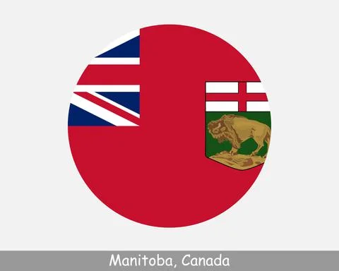 Manitoba Canada Round Flag Ilustração Stock