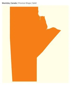 Manitoba, Canada. Simple vector map. Province shape. Solid style. Border of.. Stock Illustration