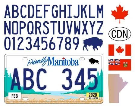 Manitoba car license plate pattern, Canada, vector illustration Stock Illustration