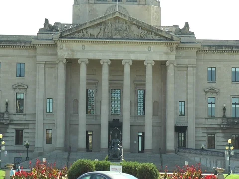 Manitoba Legislature Front Closeup 스톡 동영상 80968000