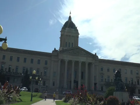 Manitoba Legislature Front 스톡 동영상 80967975