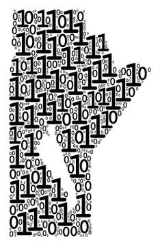 Manitoba Province Map Collage of Binary Digits 스톡 일러스트