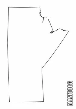Manitoba province outline map Stock Illustration
