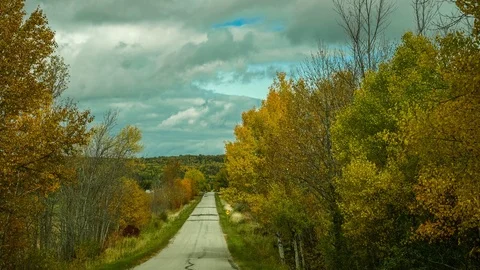 Manitoulin roads in the Fall Stock Footage 101791702