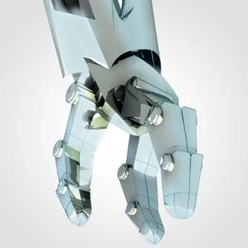 Mankind in future will be more progressive with using these robotic hands Stock Illustration