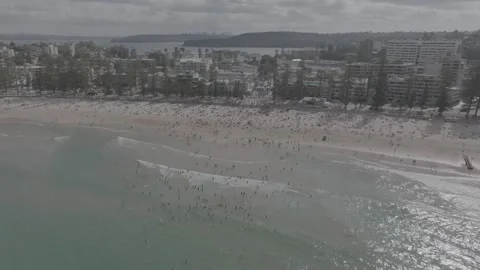 Manly Beach and Manly Corso drone Video stock 262594645