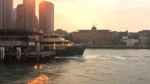 Manly Ferry arriving Sydney Stock Footage 123346089