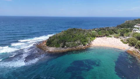 Manly view top  beach Stock Footage 344061767