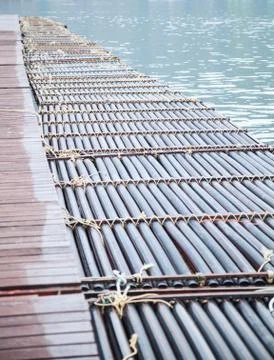 Manmade synthetic plastic pipe floating pontoon for supporting a variety of m Stock Photos