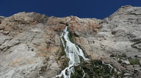 Manmade Waterfall in Gibraltar Stock Footage 12374485