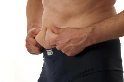 Mann mit Bauch Foto stock