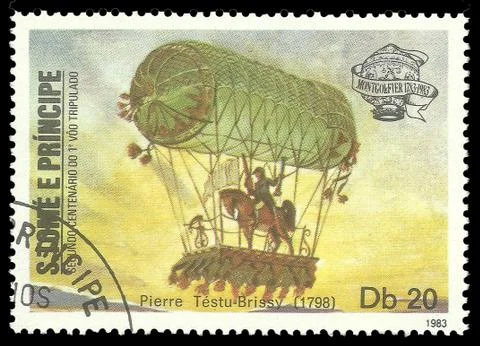 Manned Flight Bicentenary, Pierre Testu Brissey Stock Illustration