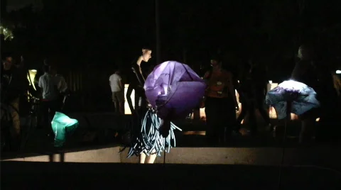 Mannequin and Colored Lights Stock Footage 520998