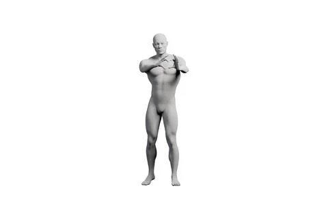 Mannequin with arms crossed in studio Stock Illustration