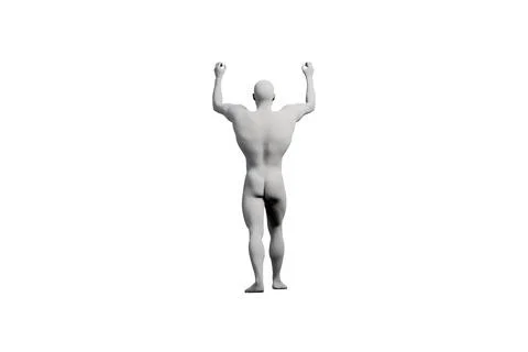Mannequin with arms raised in a powerful back view Stock Illustration