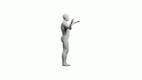 Mannequin with arms raised on white background Stock Footage 335272276