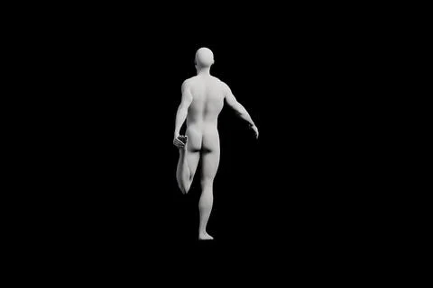 Mannequin back view diffuse lighting Stock Illustration