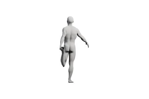 Mannequin back view diffuse lighting Stock Illustration