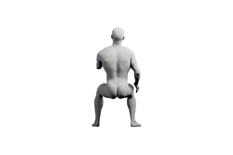 Mannequin back view matte white studio Stock Illustration