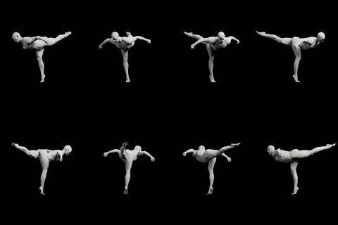 Mannequin balancing in grid view Stock Illustration
