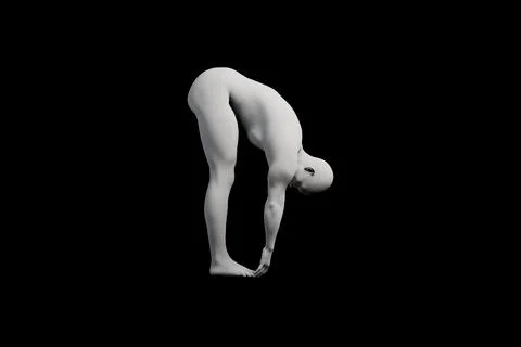 Mannequin bend pose studio lighting Stock Illustration