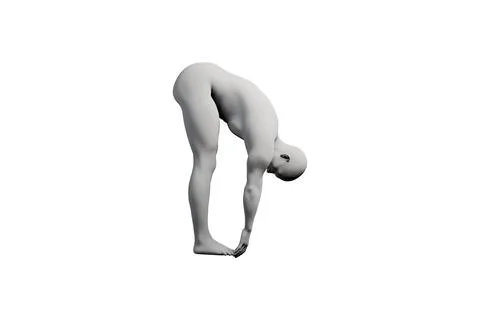 Mannequin bend pose studio lighting Stock Illustration