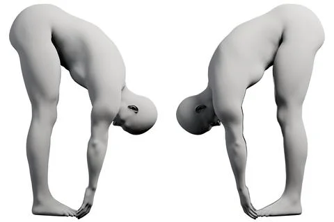 Mannequin bending forward in white studio Ilustração Stock