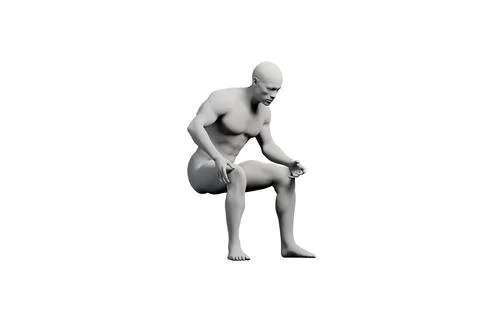 Mannequin bending left front three-quarter view Stock Illustration