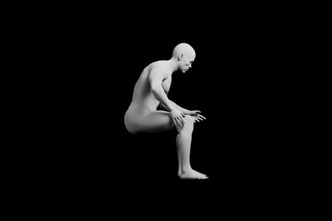 Mannequin bending over in black studio Ilustração Stock