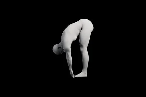Mannequin bending over in studio setting Ilustração Stock