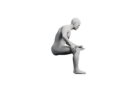 Mannequin bending over in white studio Ilustração Stock