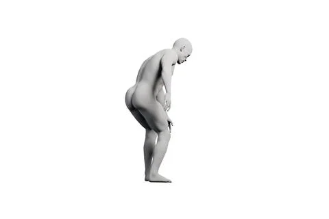 Mannequin bending over white studio Stock Illustration