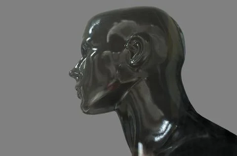 Mannequin bust profile. Isolated Stock Illustration