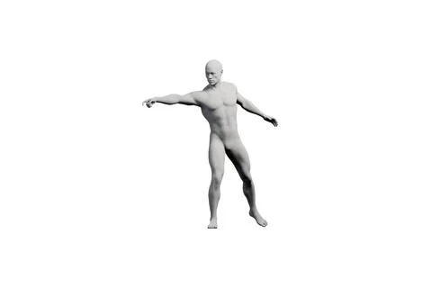 Mannequin contrapposto pose in black studio Stock Illustration