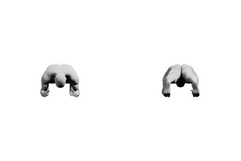 Mannequin crouching grid studio Stock Illustration