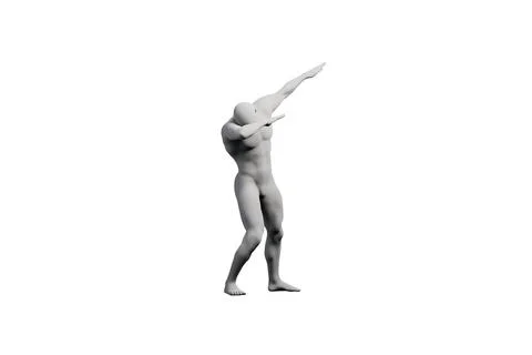 Mannequin dabbing in black studio 스톡 일러스트