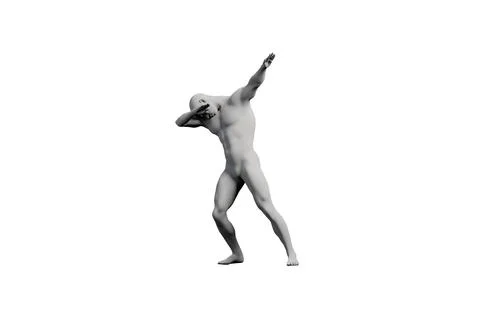 Mannequin dabbing in black studio Illustrazione stock