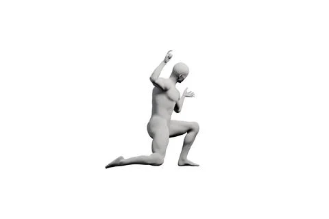 Mannequin dancing in black studio Illustrazione stock
