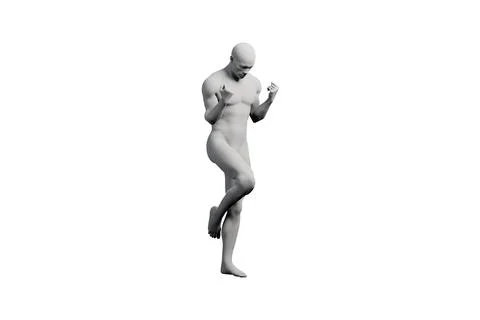 Mannequin dancing energetically in black studio Illustrazione stock