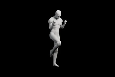 Mannequin dancing energetically in black studio Illustrazione stock