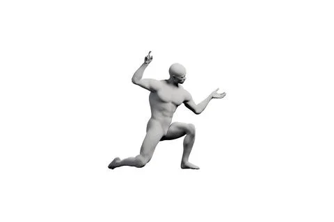 Mannequin dancing energetically in black studio Illustrazione stock