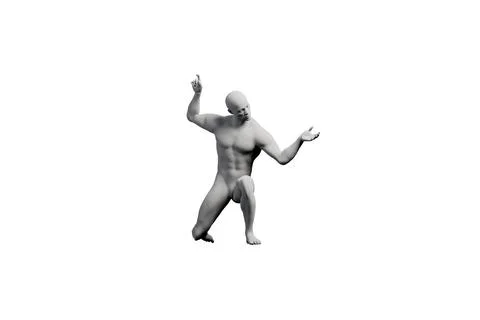 Mannequin dancing energetically in black studio Illustrazione stock