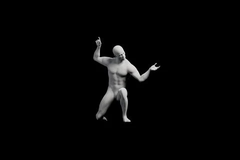 Mannequin dancing energetically in black studio Illustrazione stock