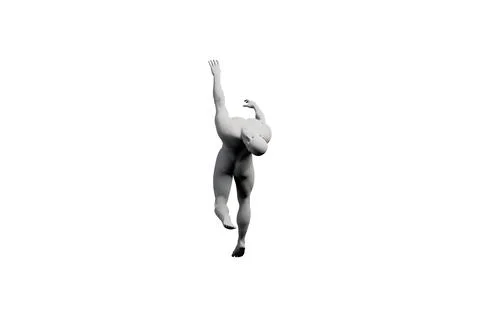 Mannequin diving in black studio Stock Illustration