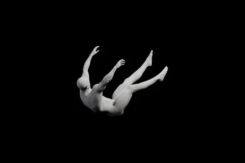 Mannequin diving in studio Illustrazione stock