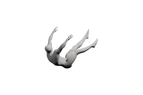 Mannequin diving in studio Illustrazione stock
