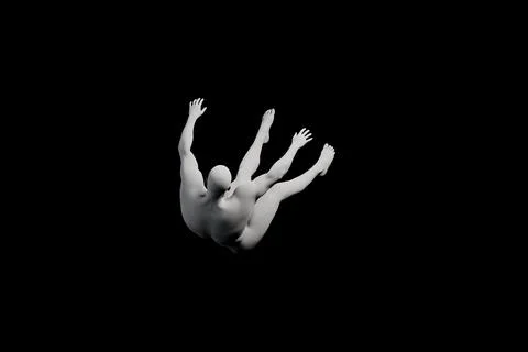 Mannequin diving in studio Illustrazione stock