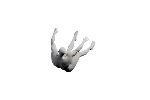 Mannequin diving in studio Illustrazione stock