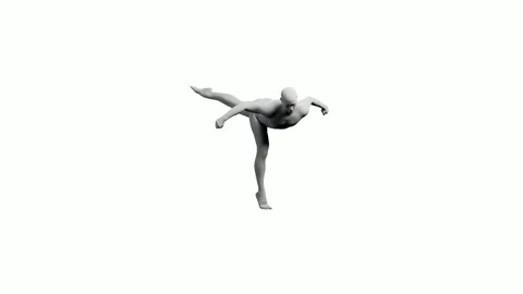 Mannequin in dynamic pose on white background Stock Footage 335868638
